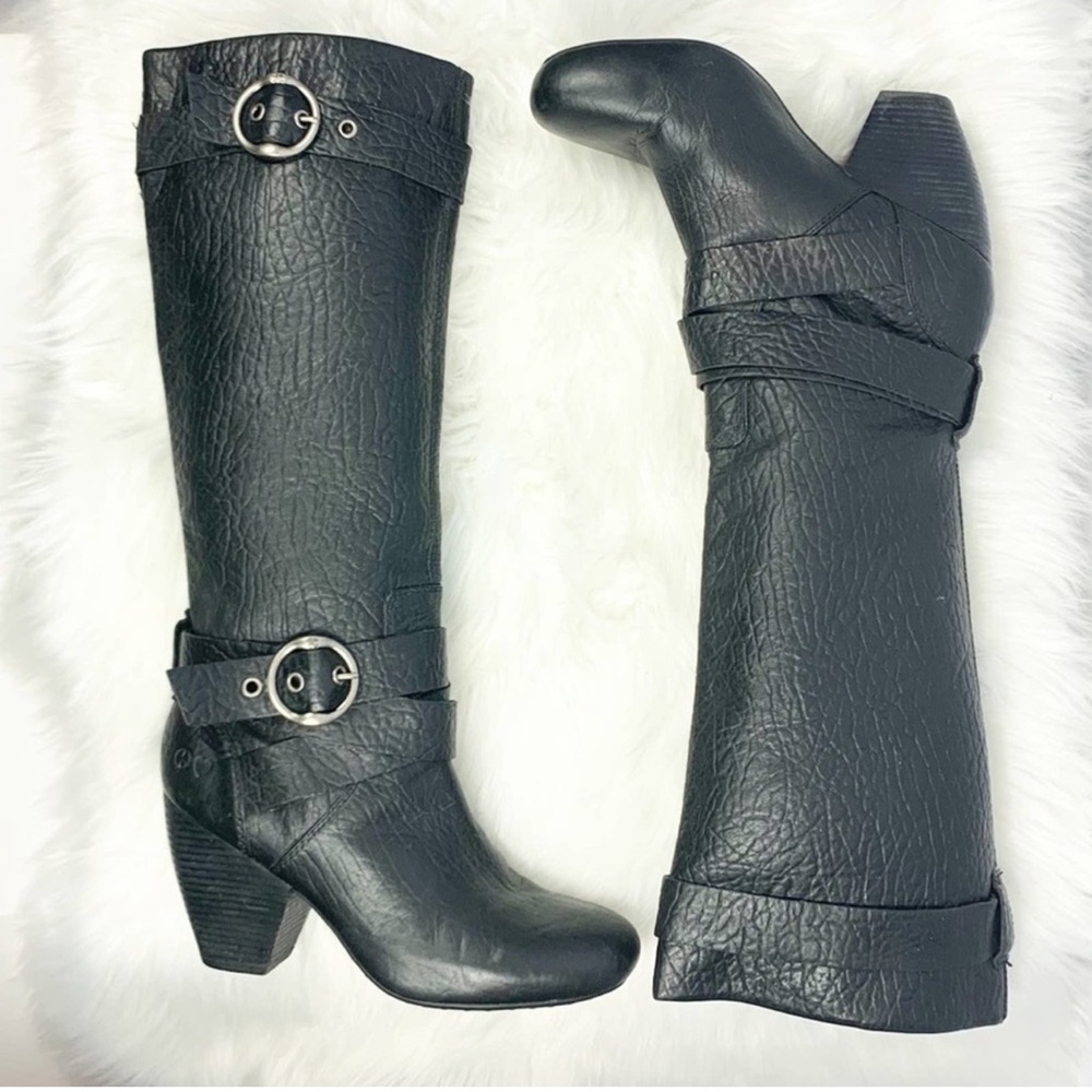 LUCKY BRAND | Candice pebbled leather knee high heeled boots - Picture 2 of 9